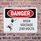 Signmission High Voltage 240 Volts Danger Sign, Plastic, 10in W x 7in L, 2PK OS-2PACK-DS-P-710-L-2198 - alternate 3